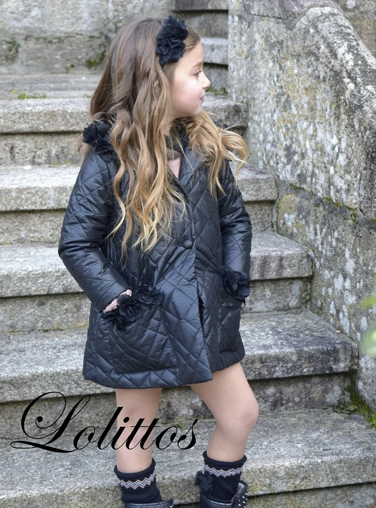 Lolittos Racoon collection padded black coat