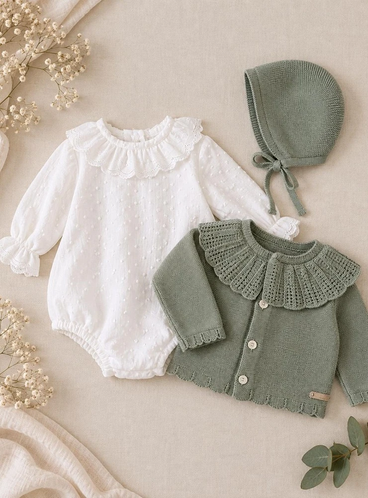 Look Bebé Verde Salvia & Blanco