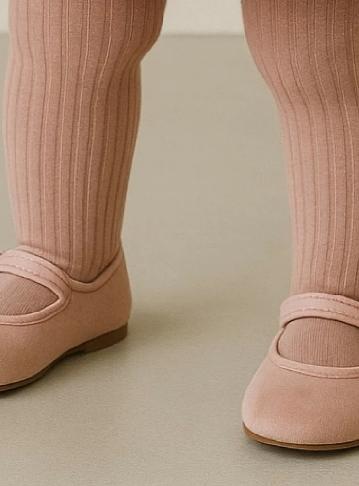 Merceditas de terciopelo Rosa Viejo con hebilla japonesa