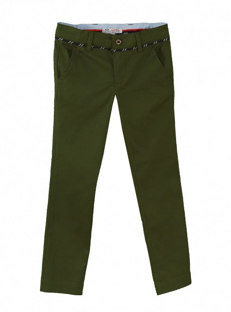 Military green canvas trousers. Very original.