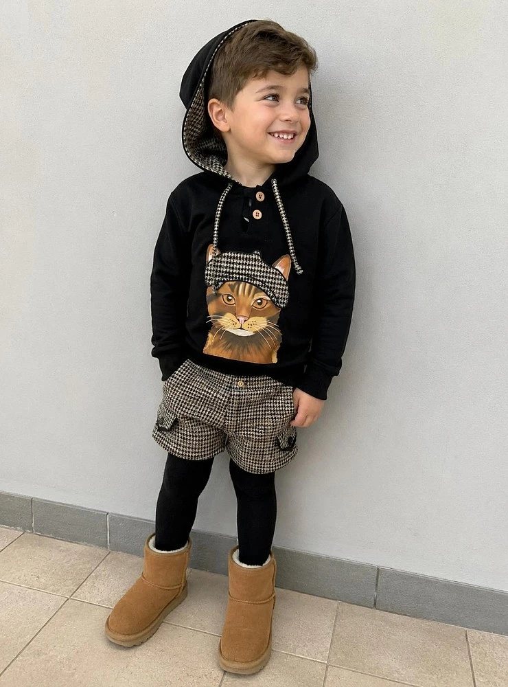Mon Petit Bonbon Fauna Boys' Set: Sweatshirt and Shorts