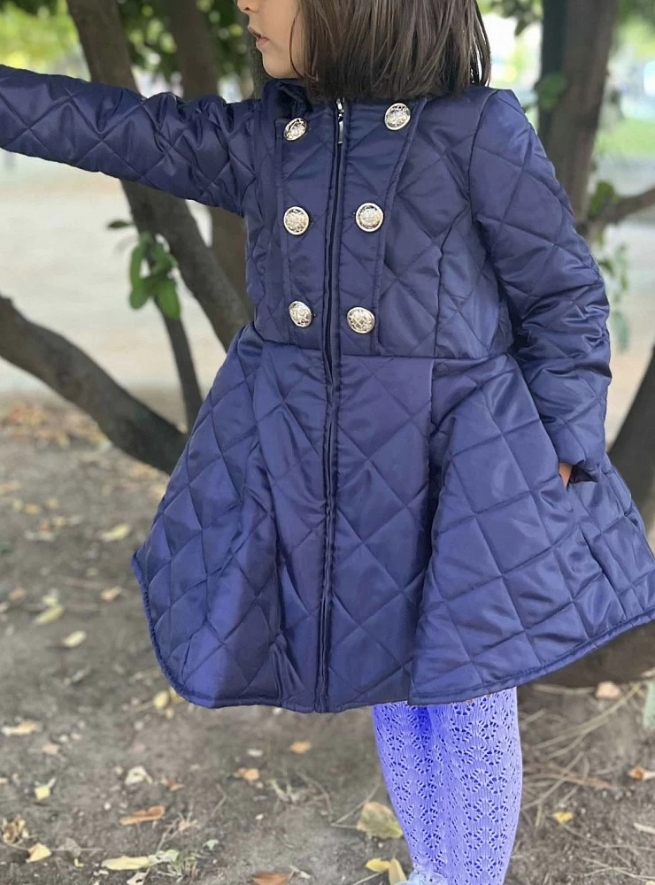 Mon petit weathered quilted coat in two colours.