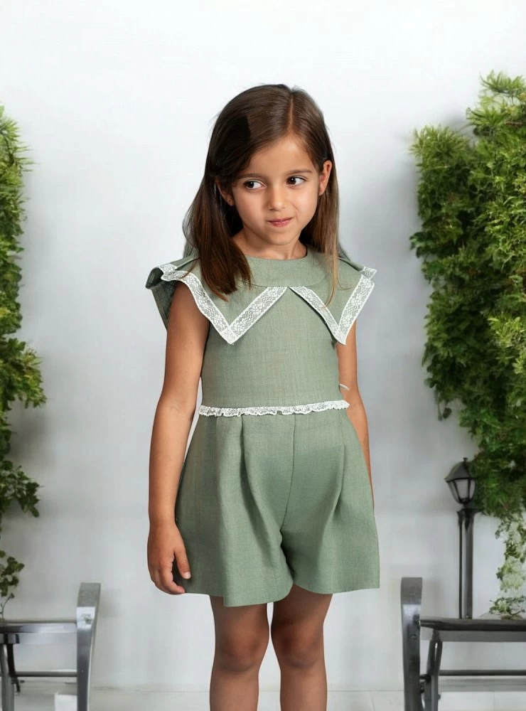 Mono de lino verde colección Cannes de Foque