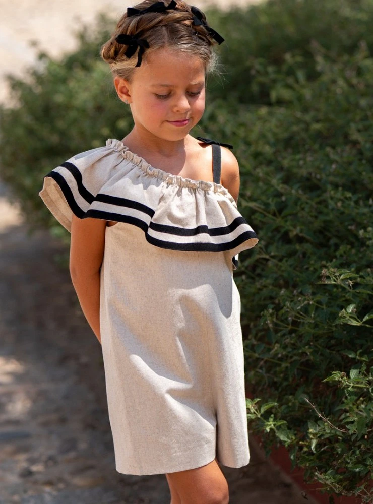 Mono para niña de lino colección Alhambra