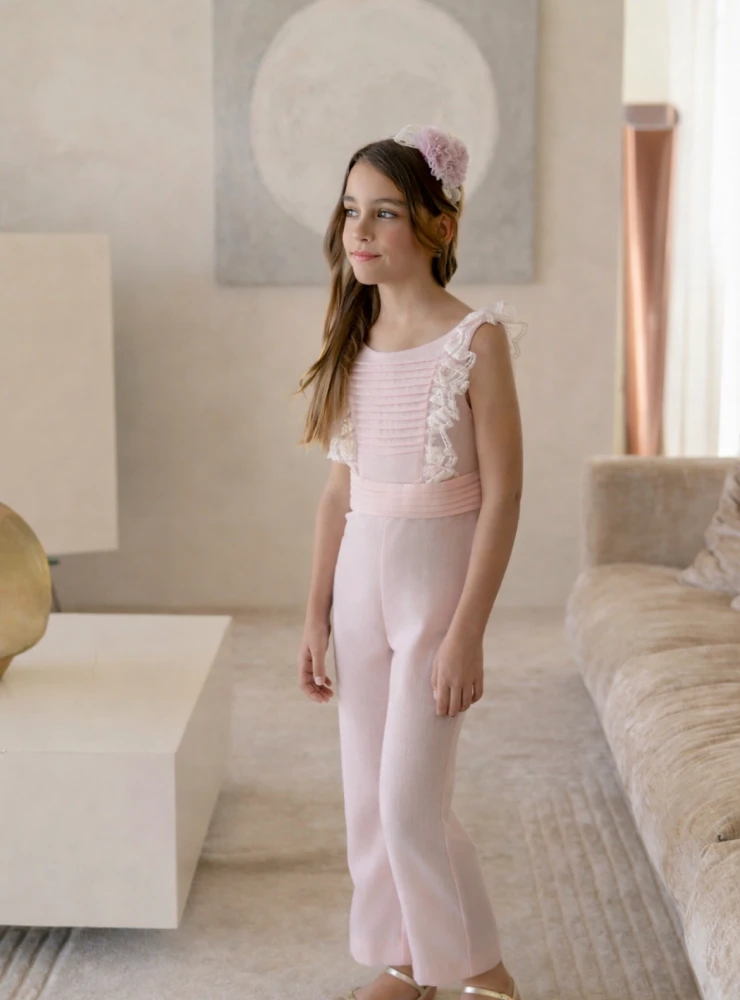 Mono para niña rosa palo especial Ceremonia