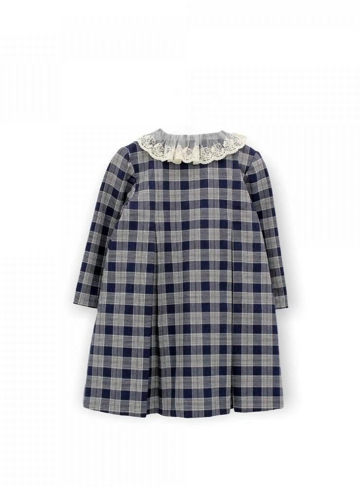 Navy check dress England collection by Foque