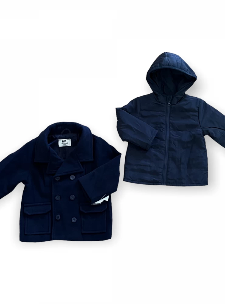 Navy cloth trenka for boy. Two coats in one