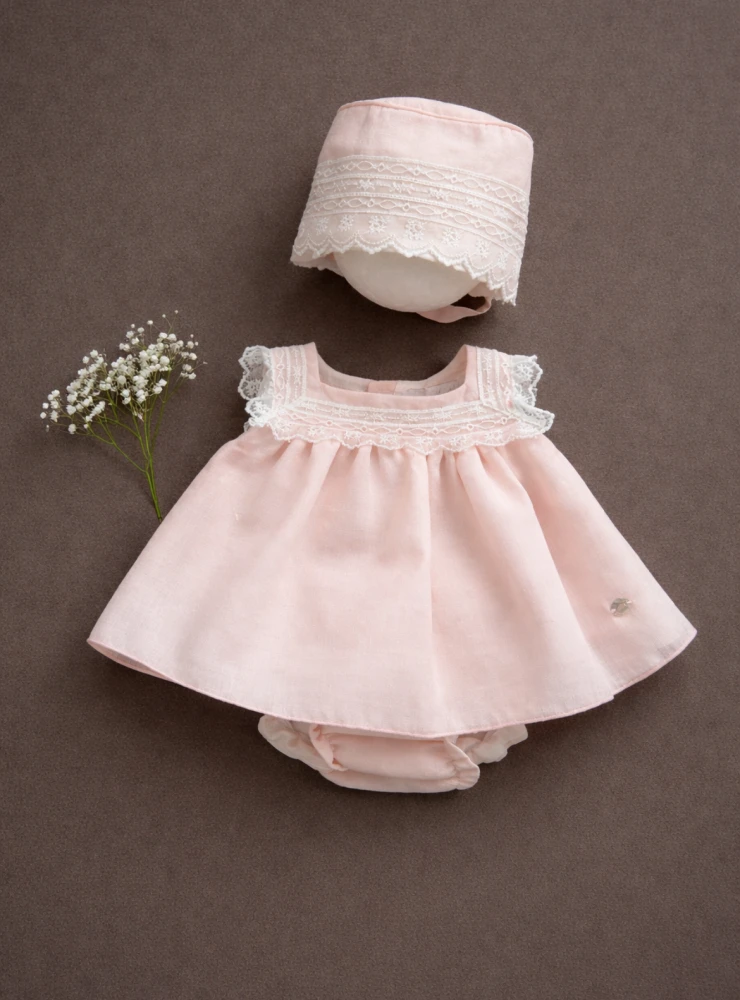 Pale pink three-piece set for girls from the Galgary collection