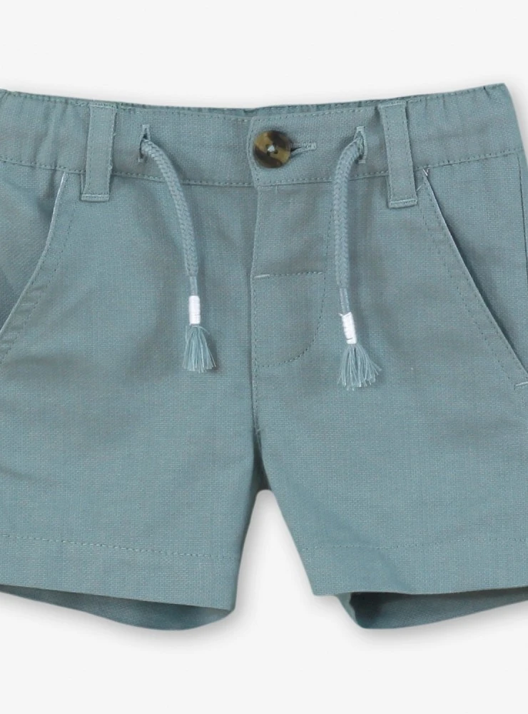 Pantalón corto de Loneta para niño color verde empolvado