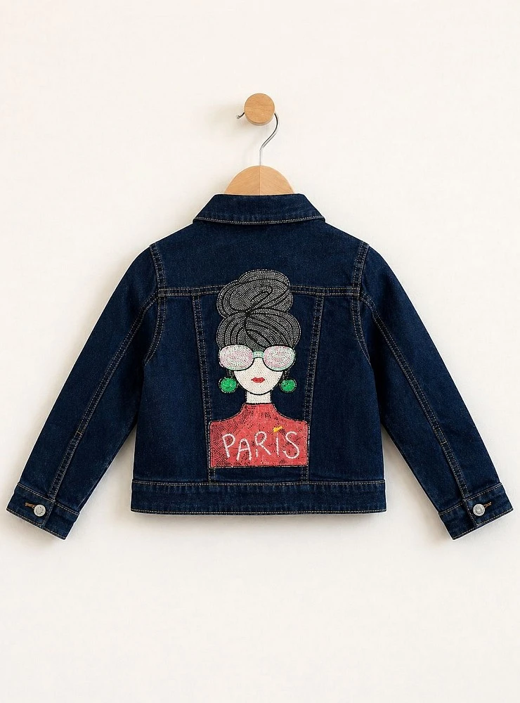 Paris denim jacket for girls