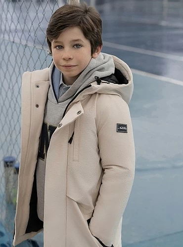 Parka para niño color beige