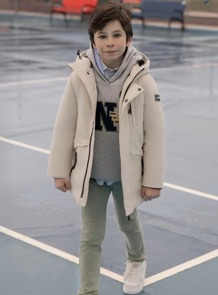Parka para niño color beige