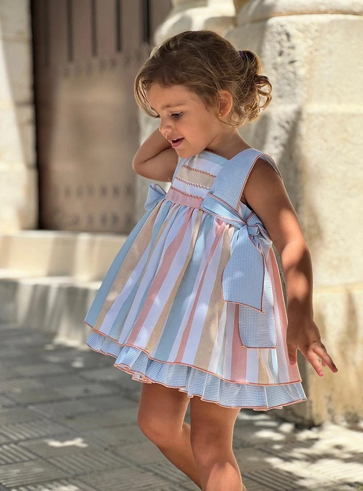 Pastel collection baby dress and bloomers set