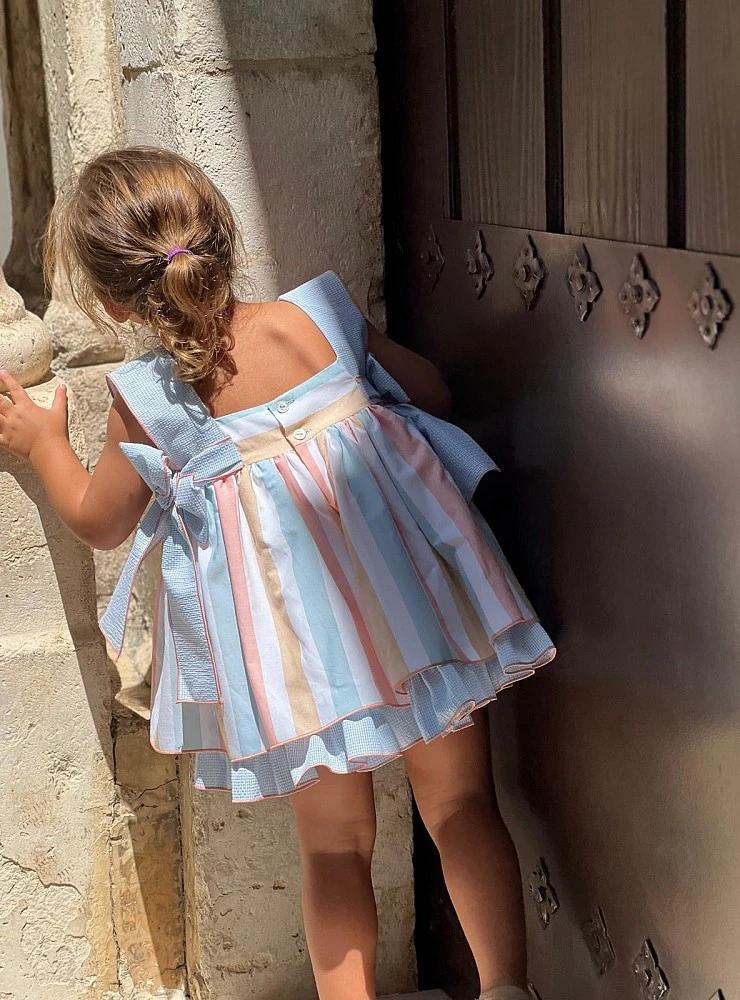 Pastel collection baby dress and bloomers set