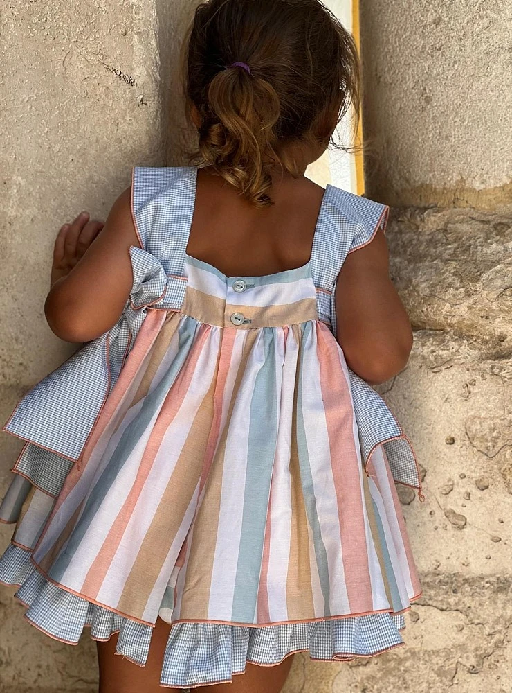 Pastel collection baby dress and bloomers set