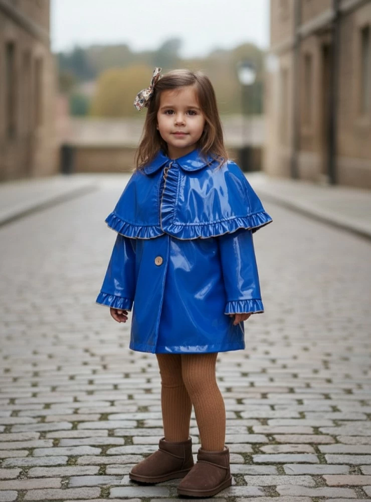 Patent leather coat with detachable hood from La Martinica