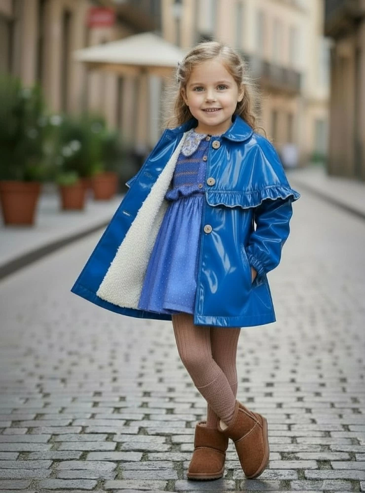 Patent leather coat with detachable hood from La Martinica