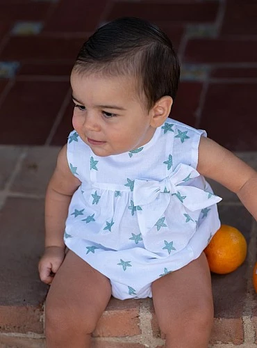 Pelele de niño estrellas verde