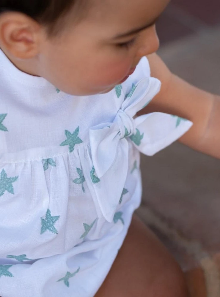 Pelele de niño estrellas verde