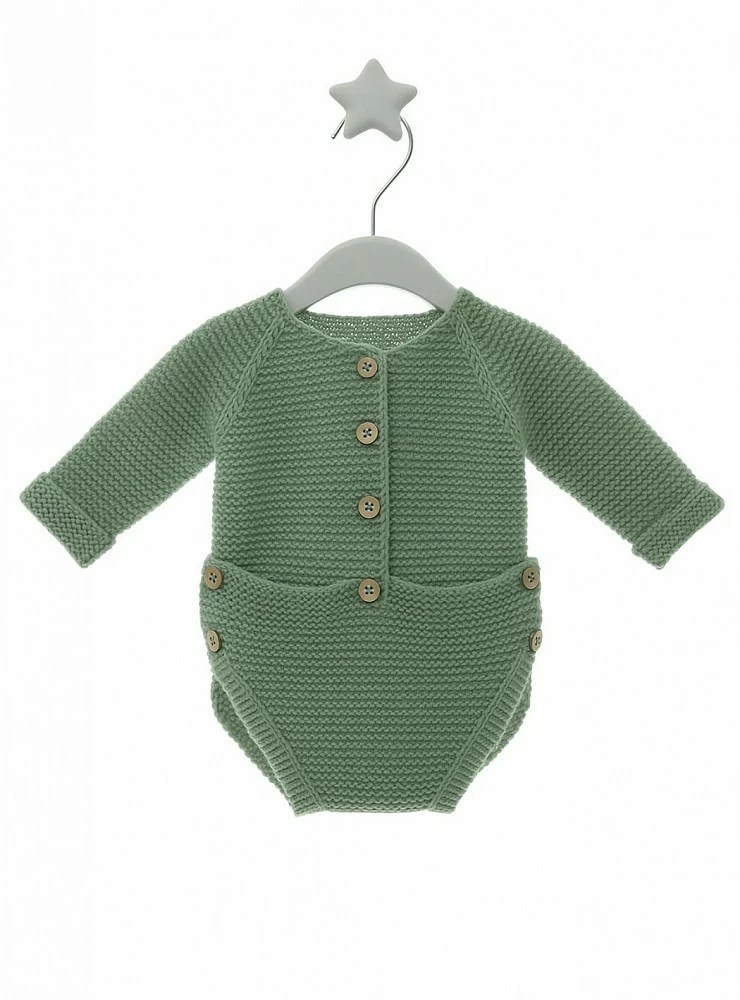 Pelele de punto unisex con botones de madera