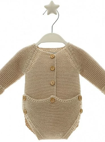 Pelele de punto unisex con botones de madera