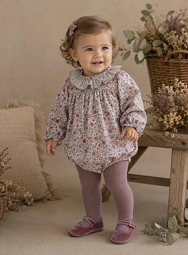 Pelele para niña Colección Liberty Malva