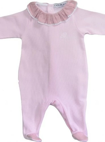 Pelele para niña color rosa empolvado. O-Inv