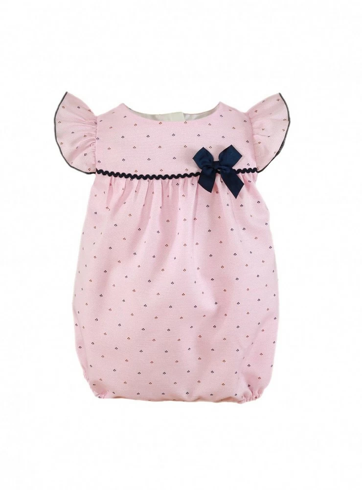 Pelele para niña rosa y marino