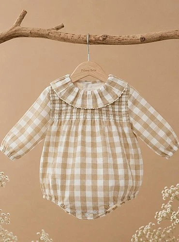 Pelele para Niño Anette de Cuadros Camel