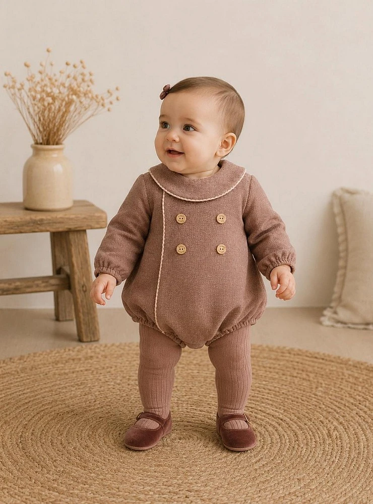 Pelele Rosa Empolvado Cascabel para Bebé Niña