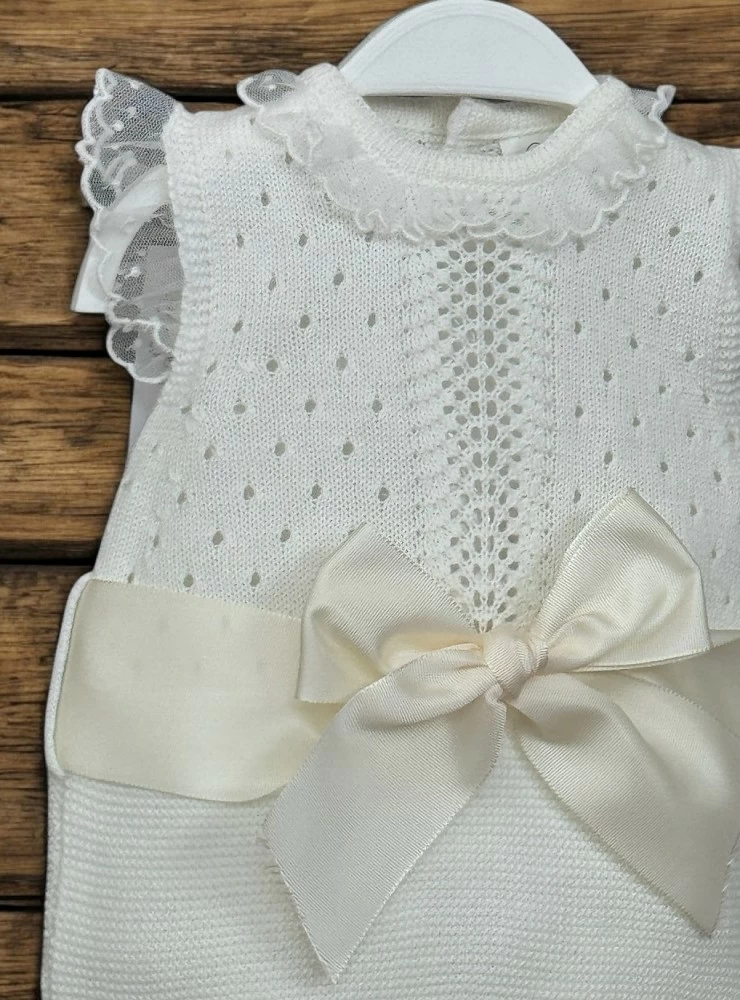 Pelele unisex color beige especial ceremonia