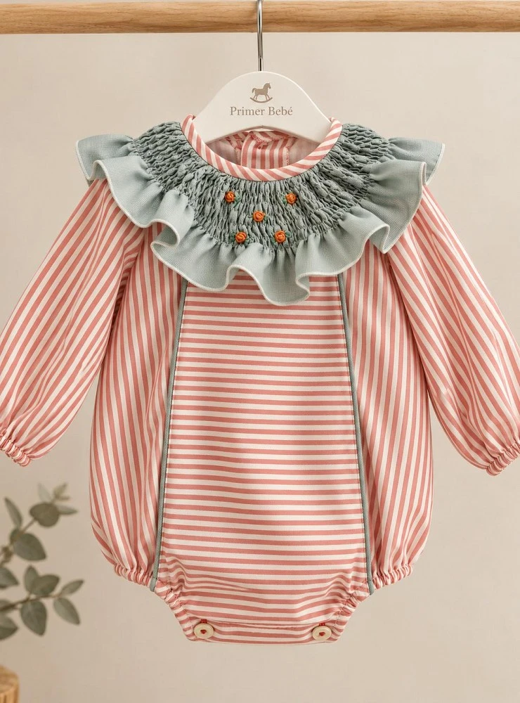 Pelele unisex de rayas Colección Mango