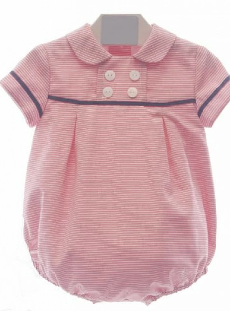 Pelele unisex de rayas rojo y marino. Colección P-V