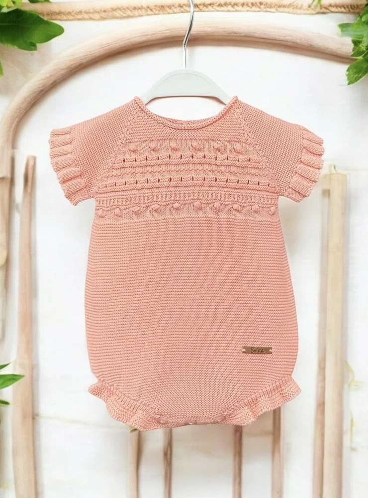 Pelele unisex en algodón orgánico color mandarina