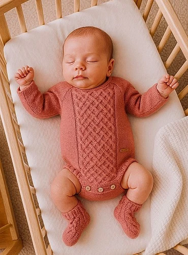 Pelele unisex en lana merino colección nido de sueños