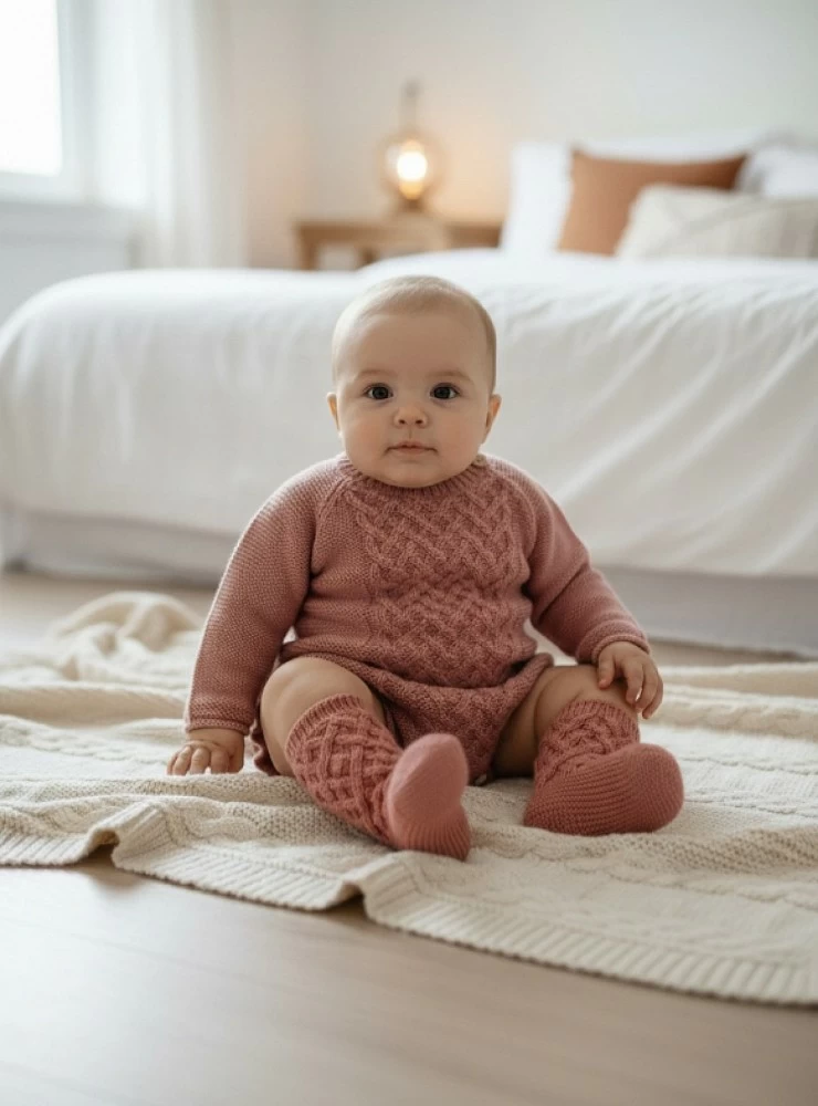 Pelele unisex en lana merino colección nido de sueños