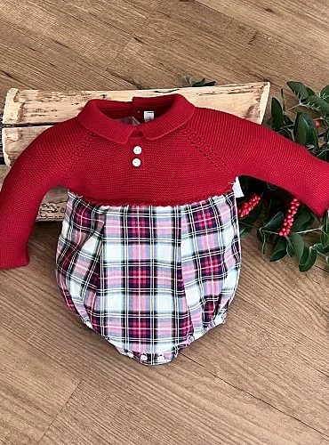 Pelele unisex en punto y tela Colección Natale