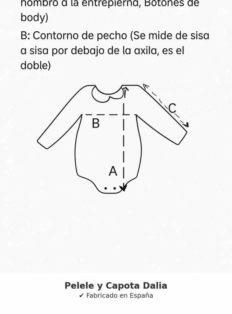 Pelele y capota en punto y tela colección Dalia