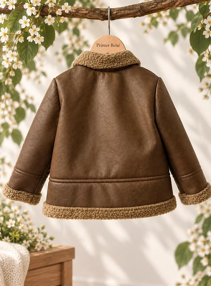 Pelliza marrón para niño con interior de borreguito