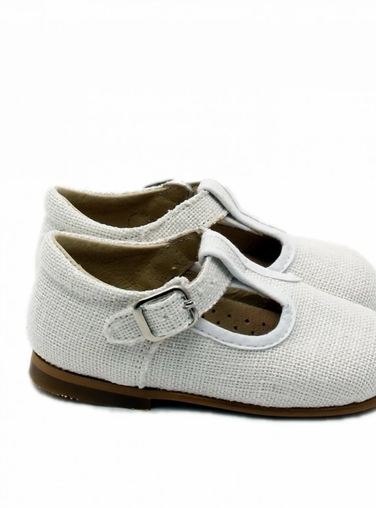 Pepito shoe for a boy in rustic linen. Special Ceremony