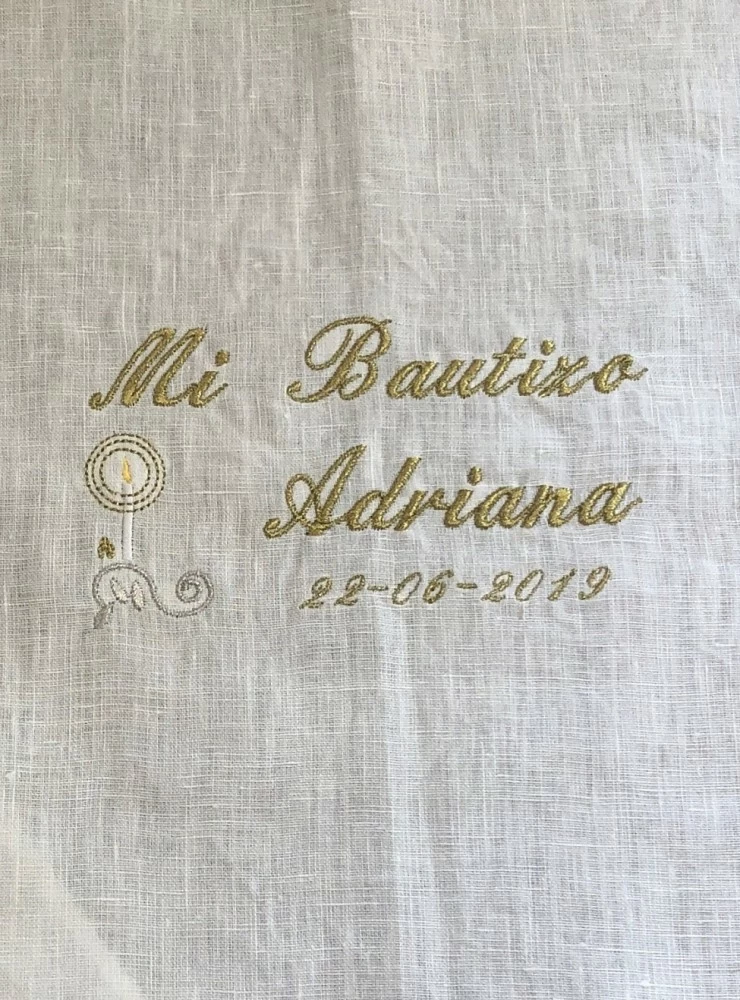 Personalized christening handkerchief or towel.
