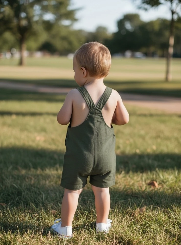 Peto para niño de lino en dos colores