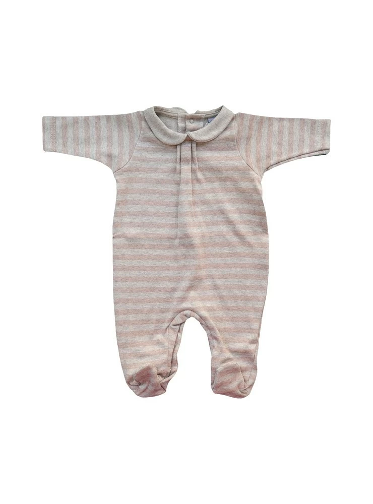 Pijamita de bebe a rayas azul o rosa con gris. Varias tallas. O-Inv