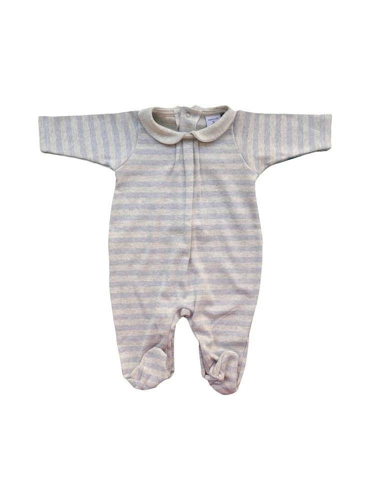 Pijamita de bebe a rayas azul o rosa con gris. Varias tallas. O-Inv