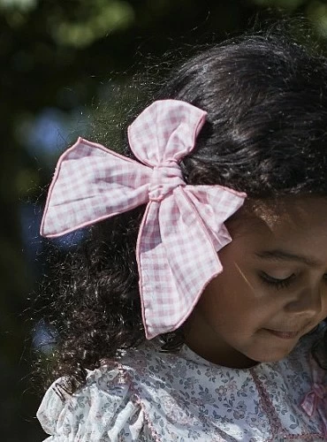 Pink gingham bow from La Martinique Kids & Baby Collection