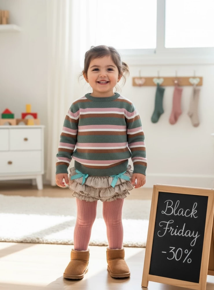 Pio Pio girls' sweater and panties from the Boomer collection