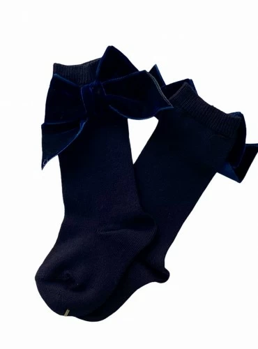 Plain knit leggings with velvet side bow. Various colors