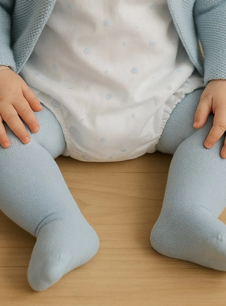 Plain knit leotard, Cóndor brand, color 410 baby blue