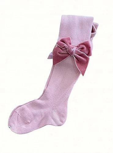 Plain leotard with velvet bow color 526 (Pale pink)