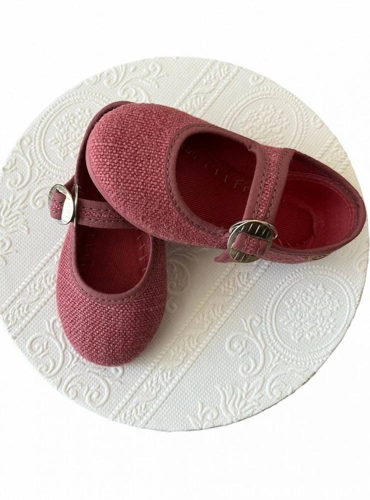 Plum colored linen Mary Jane